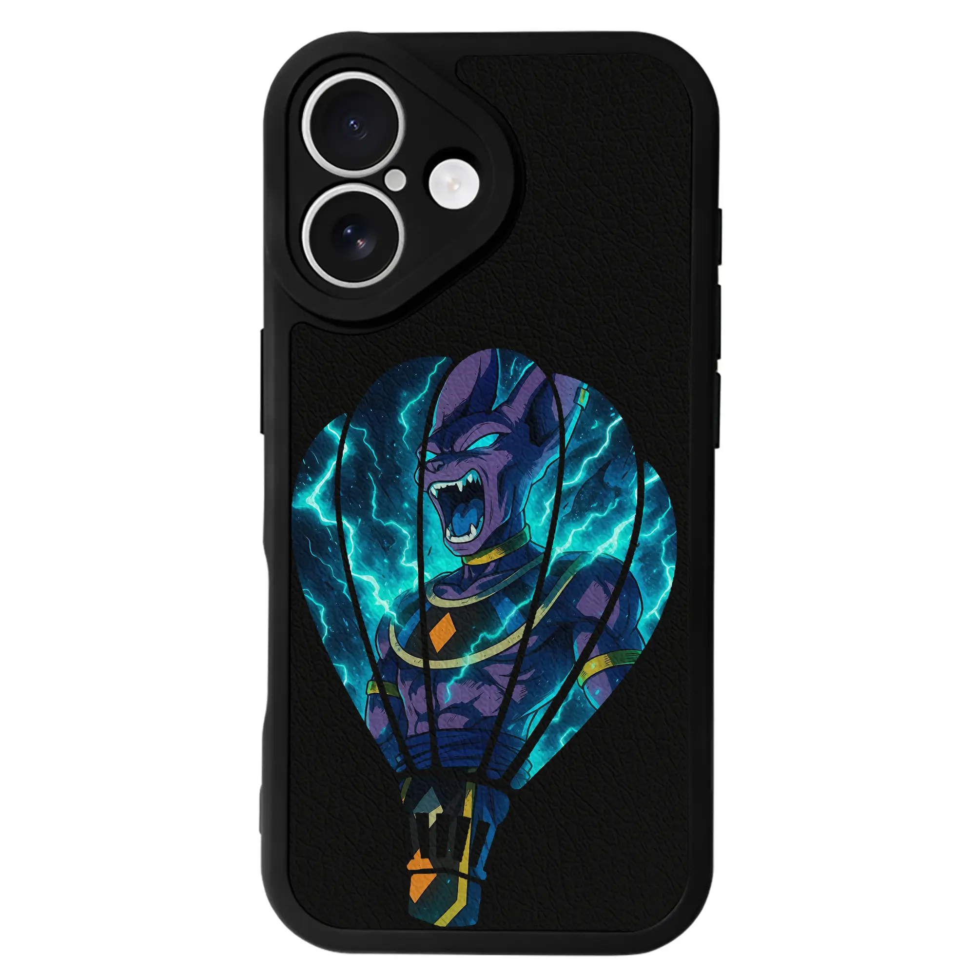 ドラゴンボール グッズ ビルス - IPhone 16シリーズ対応 ・ シリコンスマホケース ・ レザー調 ・ 高精度フィット ・ 耐衝撃 ・ ワイヤレス充電対応 ・ 精密カット